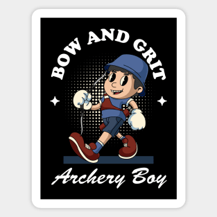 Archery Boy Retro Mascot Magnet